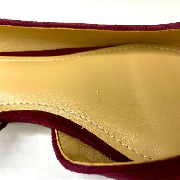 The Fix Emma Pointed Toe D’Orsay Velvet slide flat Wine. - Picture 6 of 7